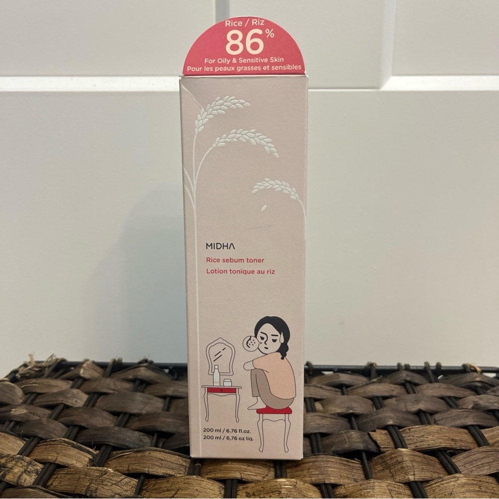 MIDHA Rice Sebum Toner 200ml / 6.76oz 80% Rice Oil For Oily & Sensitive Skin New - Picture 2 of 8